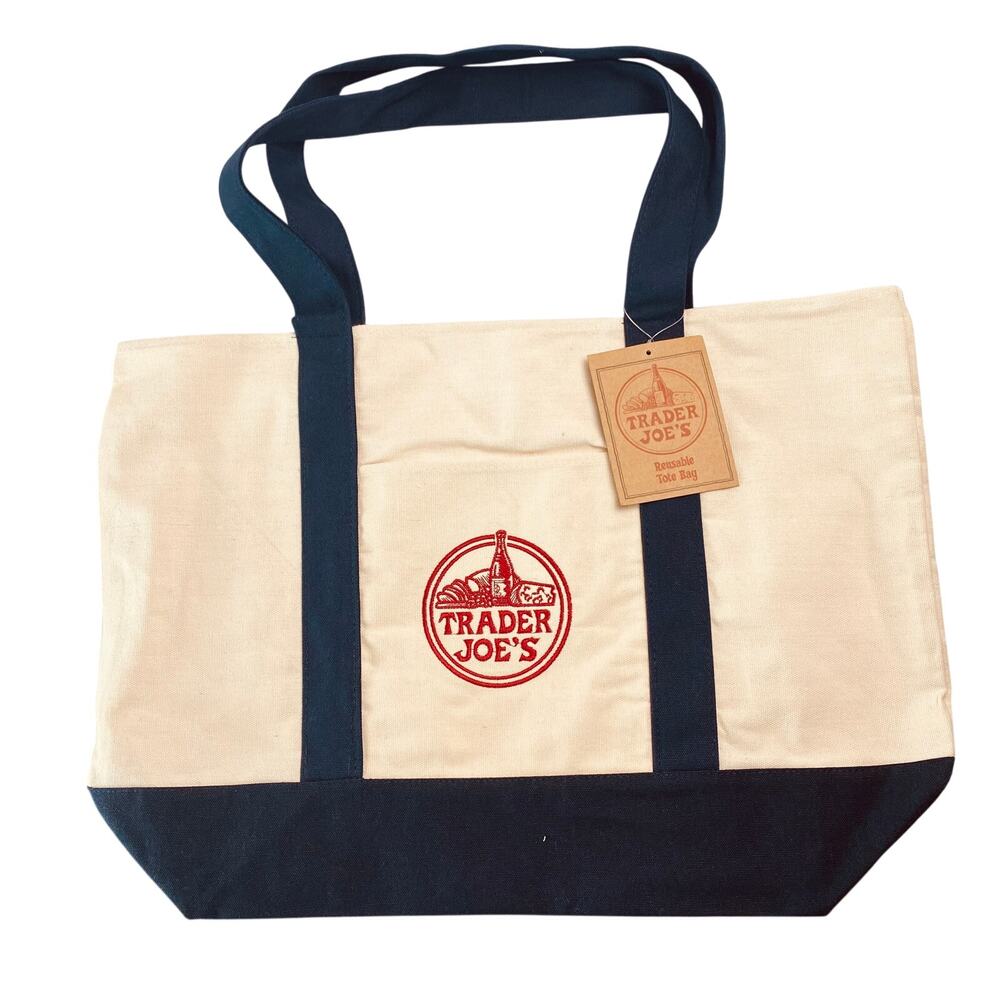 Trader Joe's Set Of 2 -Reusable Cavas Tote Bag In… - image 2